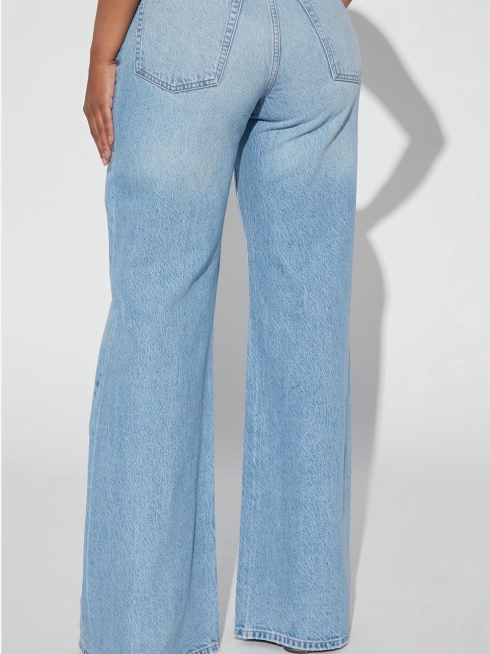 Fashion Nova Light Wash High-Rise Wide Leg Jeans